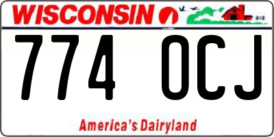 WI license plate 774OCJ