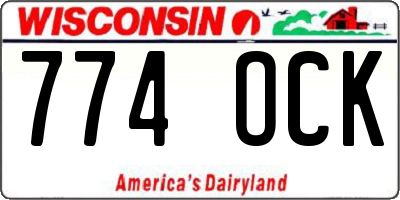 WI license plate 774OCK