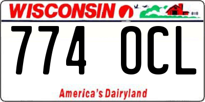 WI license plate 774OCL