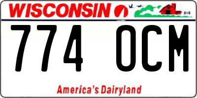 WI license plate 774OCM