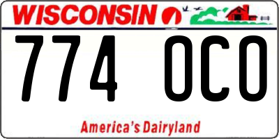 WI license plate 774OCO