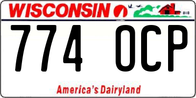 WI license plate 774OCP