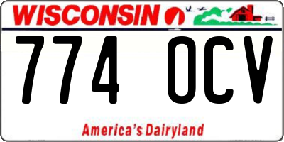 WI license plate 774OCV