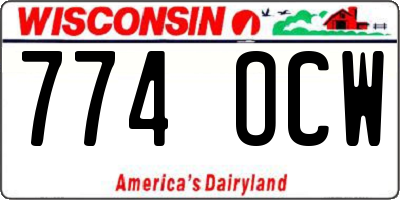 WI license plate 774OCW