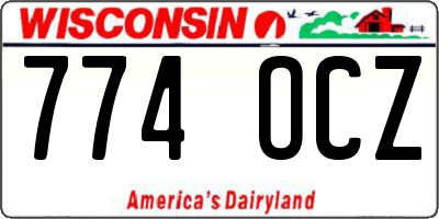 WI license plate 774OCZ