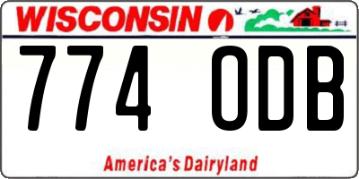 WI license plate 774ODB
