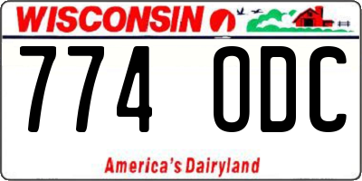 WI license plate 774ODC