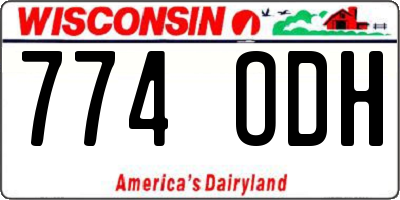 WI license plate 774ODH