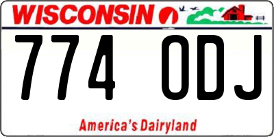 WI license plate 774ODJ