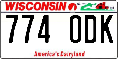WI license plate 774ODK