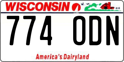 WI license plate 774ODN