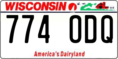 WI license plate 774ODQ