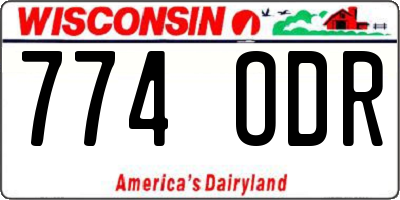 WI license plate 774ODR
