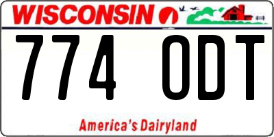 WI license plate 774ODT