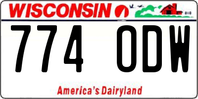 WI license plate 774ODW