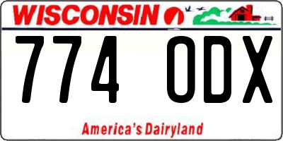 WI license plate 774ODX