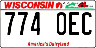 WI license plate 774OEC