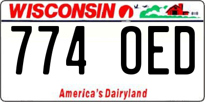 WI license plate 774OED