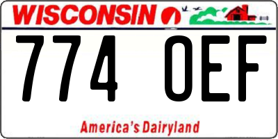 WI license plate 774OEF