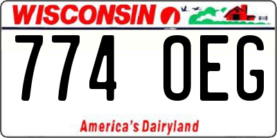 WI license plate 774OEG