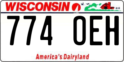 WI license plate 774OEH