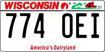 WI license plate 774OEI