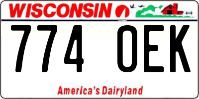WI license plate 774OEK