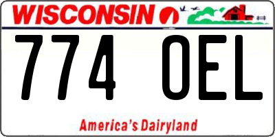 WI license plate 774OEL