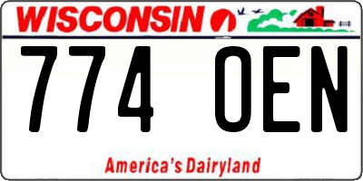 WI license plate 774OEN