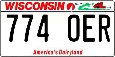 WI license plate 774OER