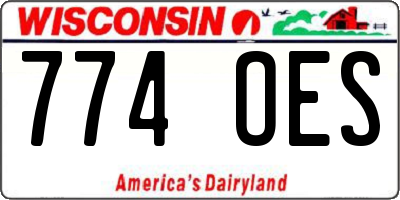WI license plate 774OES