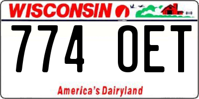 WI license plate 774OET
