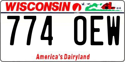 WI license plate 774OEW