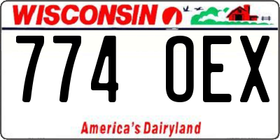 WI license plate 774OEX