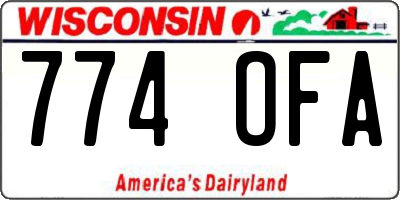 WI license plate 774OFA
