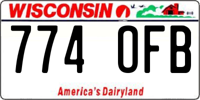 WI license plate 774OFB