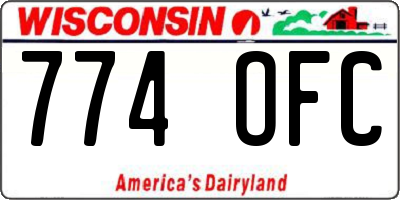 WI license plate 774OFC