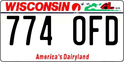 WI license plate 774OFD