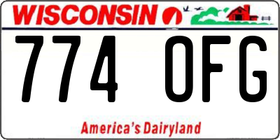 WI license plate 774OFG