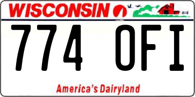 WI license plate 774OFI