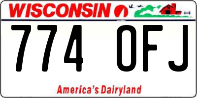 WI license plate 774OFJ