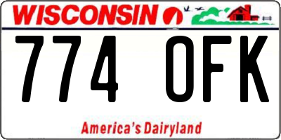 WI license plate 774OFK