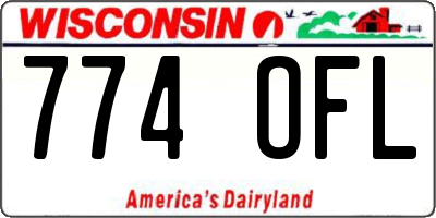 WI license plate 774OFL