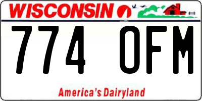 WI license plate 774OFM