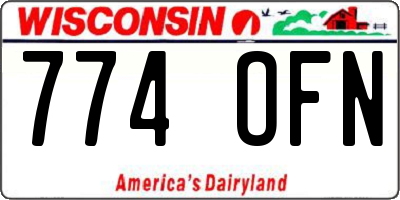 WI license plate 774OFN