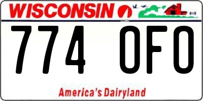 WI license plate 774OFO