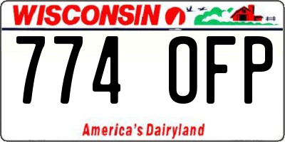 WI license plate 774OFP