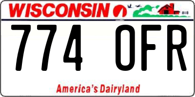 WI license plate 774OFR