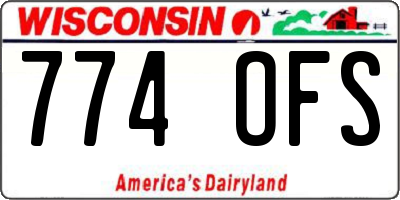 WI license plate 774OFS