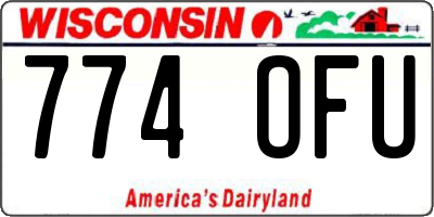 WI license plate 774OFU